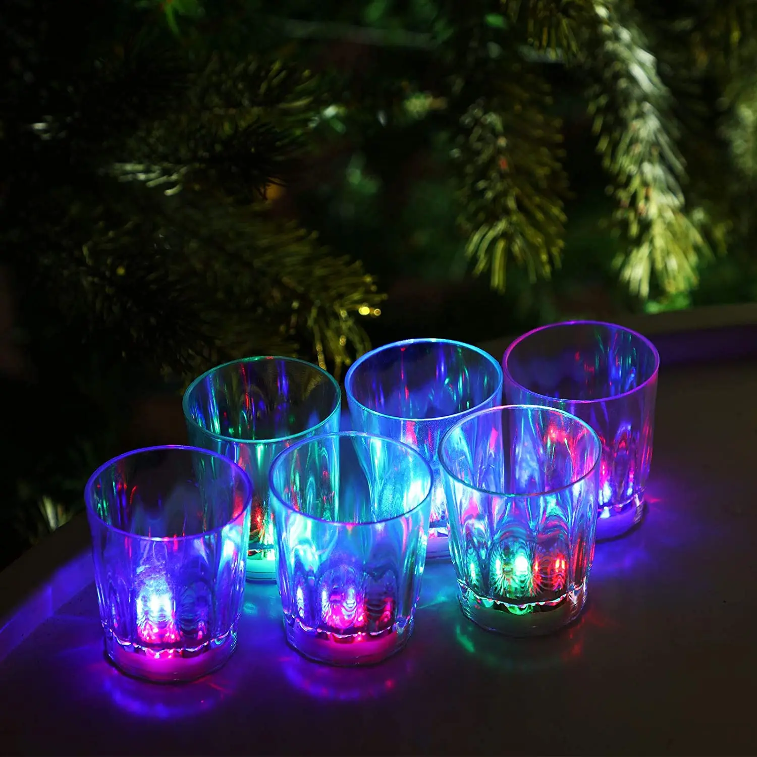 HNSCLight Up Cups LED Shot Glasses for Party Flash Drinking Glowing Glass Christmas Birthdays Weddings