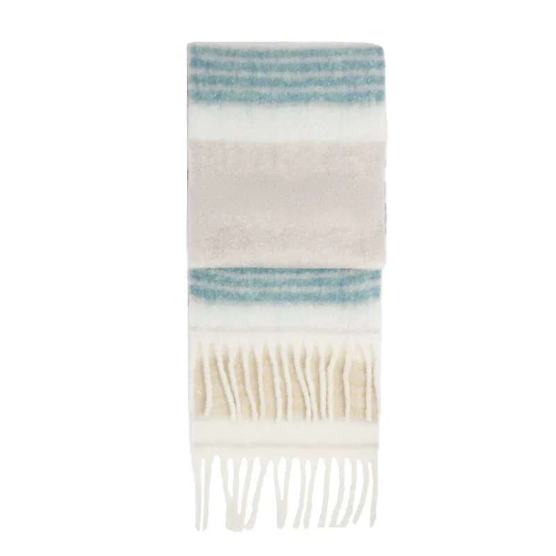 2024 Luxury fashion custom winter mohair wool blends scarf fluffy chunky scarves for women