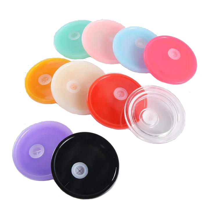 Variety color replacement plastic lids Moisture-proof BPA free 16oz glass can plastic cover for coffee glass cup jar tumbler