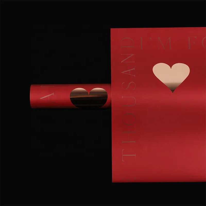 Korean heart desgin florist waterproof wrapping paper for flower bouquet