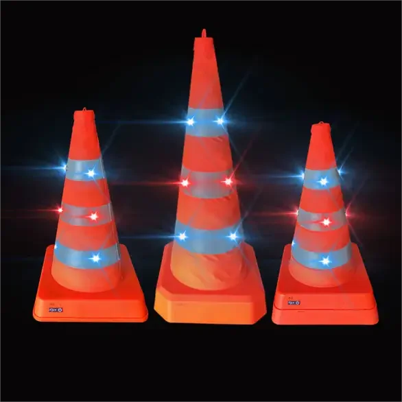 Custom Telescopic Traffic Cones Collapsible Retractable Remote Control Traffic Cone Roadway Safety Traffic Warning Cone
