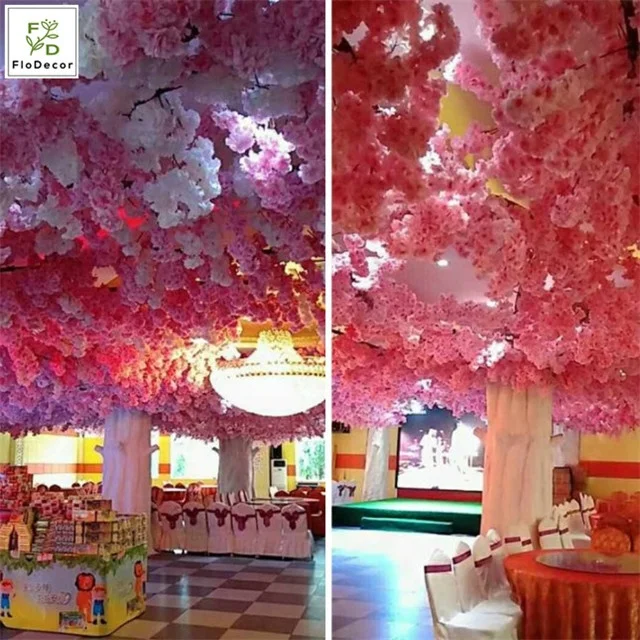 Wholesale Hot Selling Cheap Artificial Cherry Blossom Flower Silk Cloth For Hotel Wedding Home Party Decoration Showroom Design