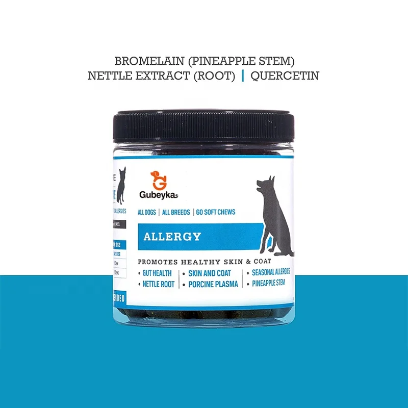 Allergy Relief Dog Chews + Omega 3 for Dogs - for Dry Itchy Skin - Skin & Coat Supplement