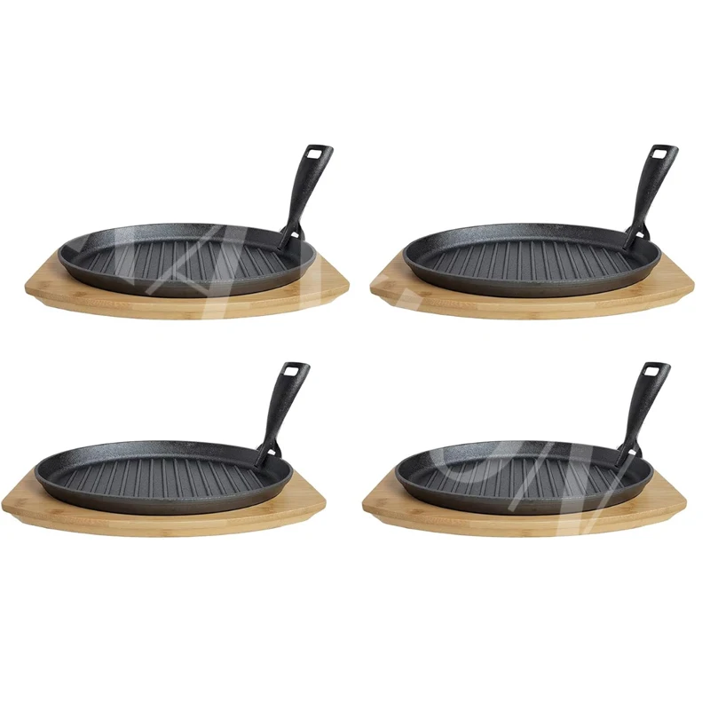 Non Stick Cast Iron Cookware Cast Iron Frying Pan Sizzling Plate with Handle