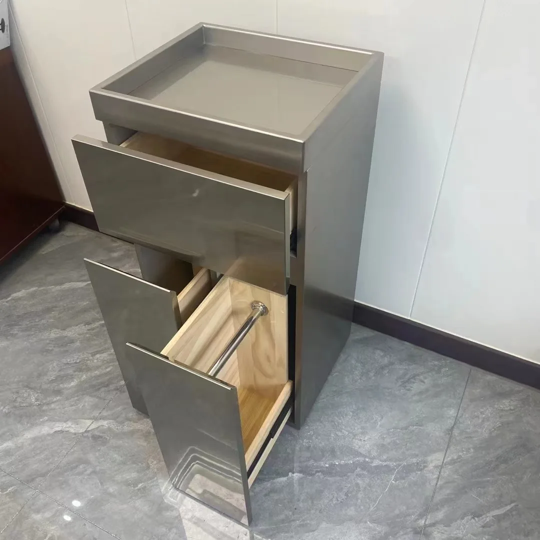 Wholesale Hair Salon Styling Display Tools Cabinet Beauty Salon Furniture Wooden Shelves Hairdressing Showcase