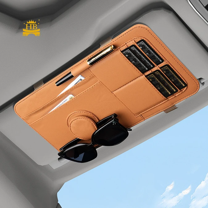 Car Sun Visor Organizer Multi-Pocket Sunglasses Clip Holder New Design