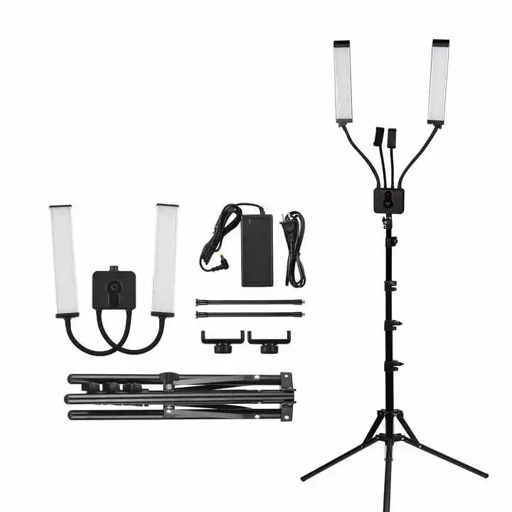 45W Double arm video fill light Dimmable 3200K-5600k Makeup Makeup light Eyebrow Tattoo light studio