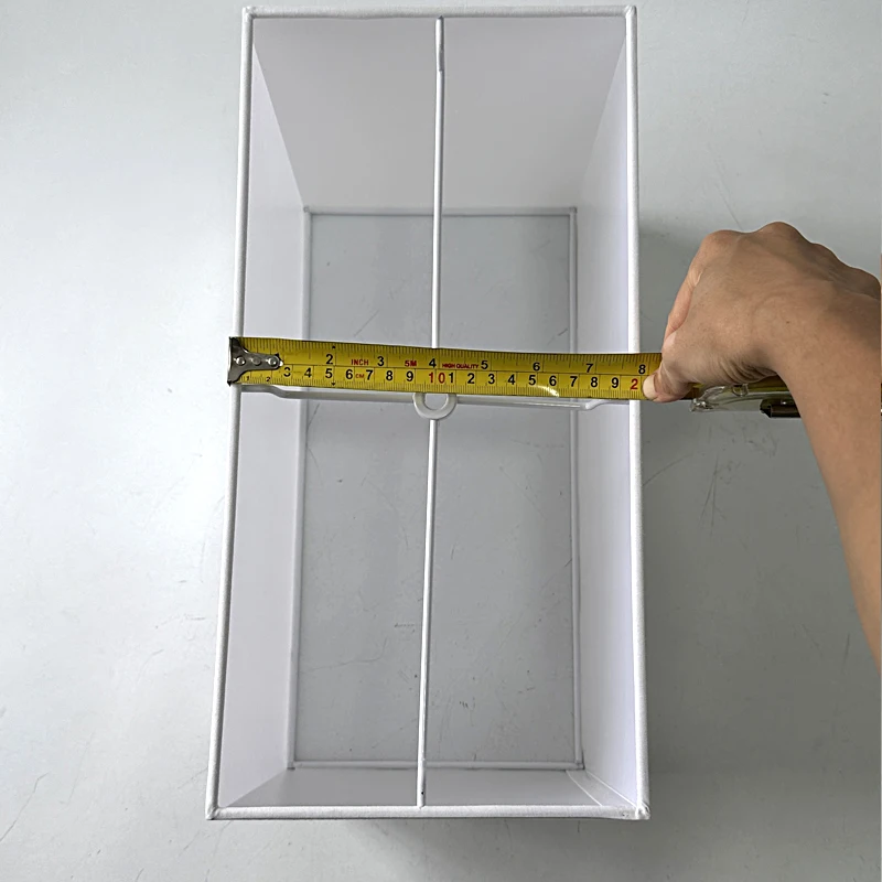 White Fabric Shades Hardback Rectangular Lampshade Covers Lamp Shade with Spider