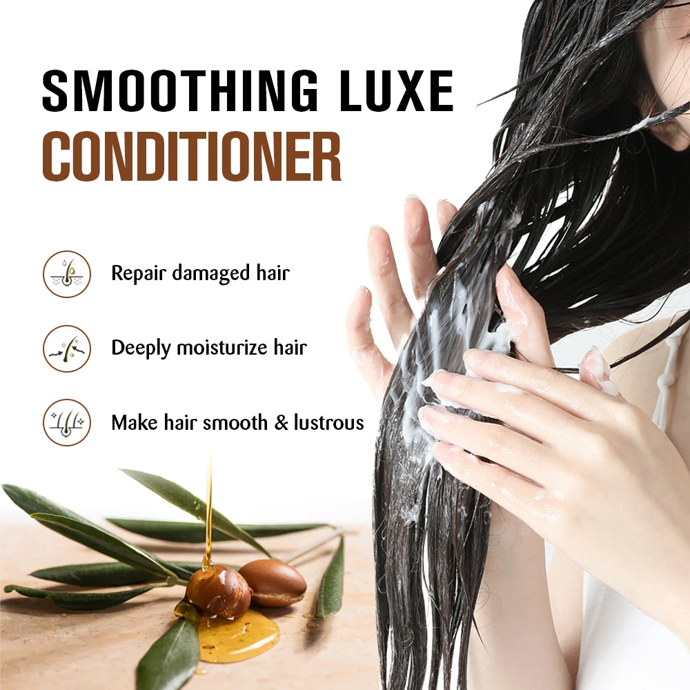 GoPerfect Argan Oil Hair Conditioner Smoothing Hair Conditioner Nourishing Hair Shampoo & Conditioner Set For Home Use