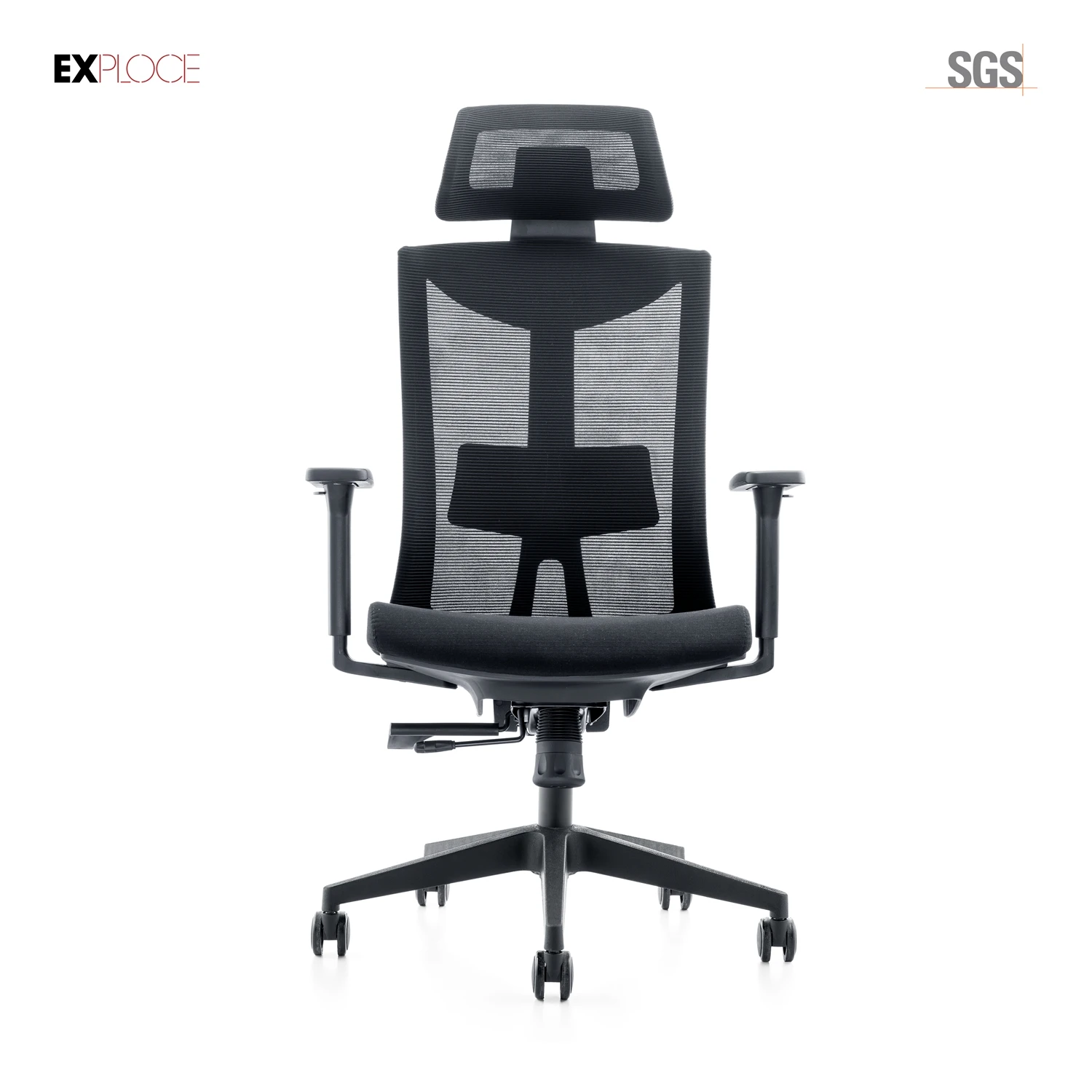 Cheap price all black polypropylene mesh desk work executive office chairs with casters wheel