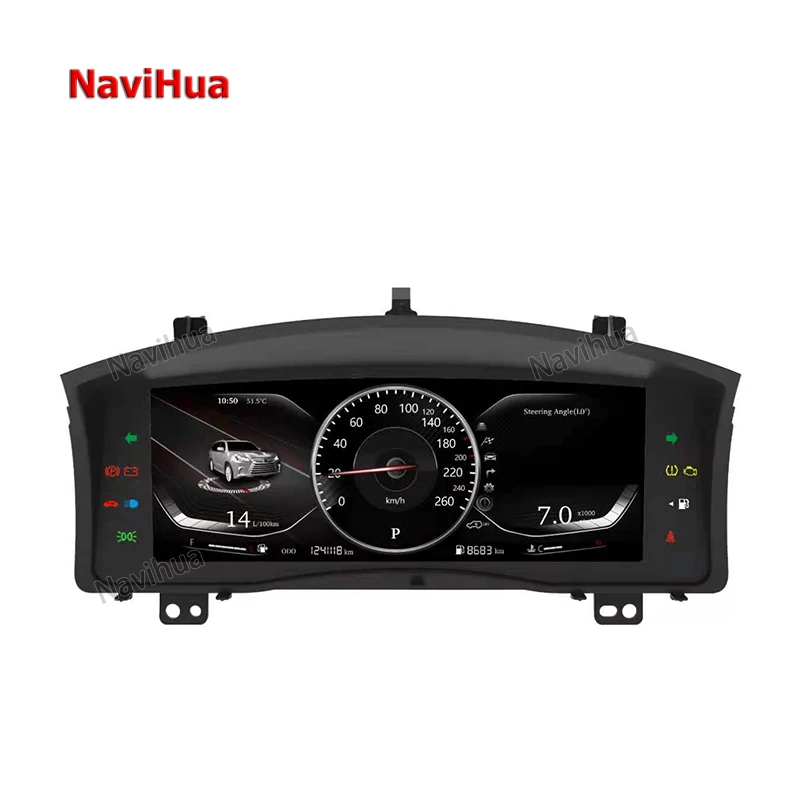 NAVIHUA Android Car LCD Dashboard Digital Instrument Cluster For Lexus LX570 12.3 Inch Full Touch Screen Multimedia Speed Meter