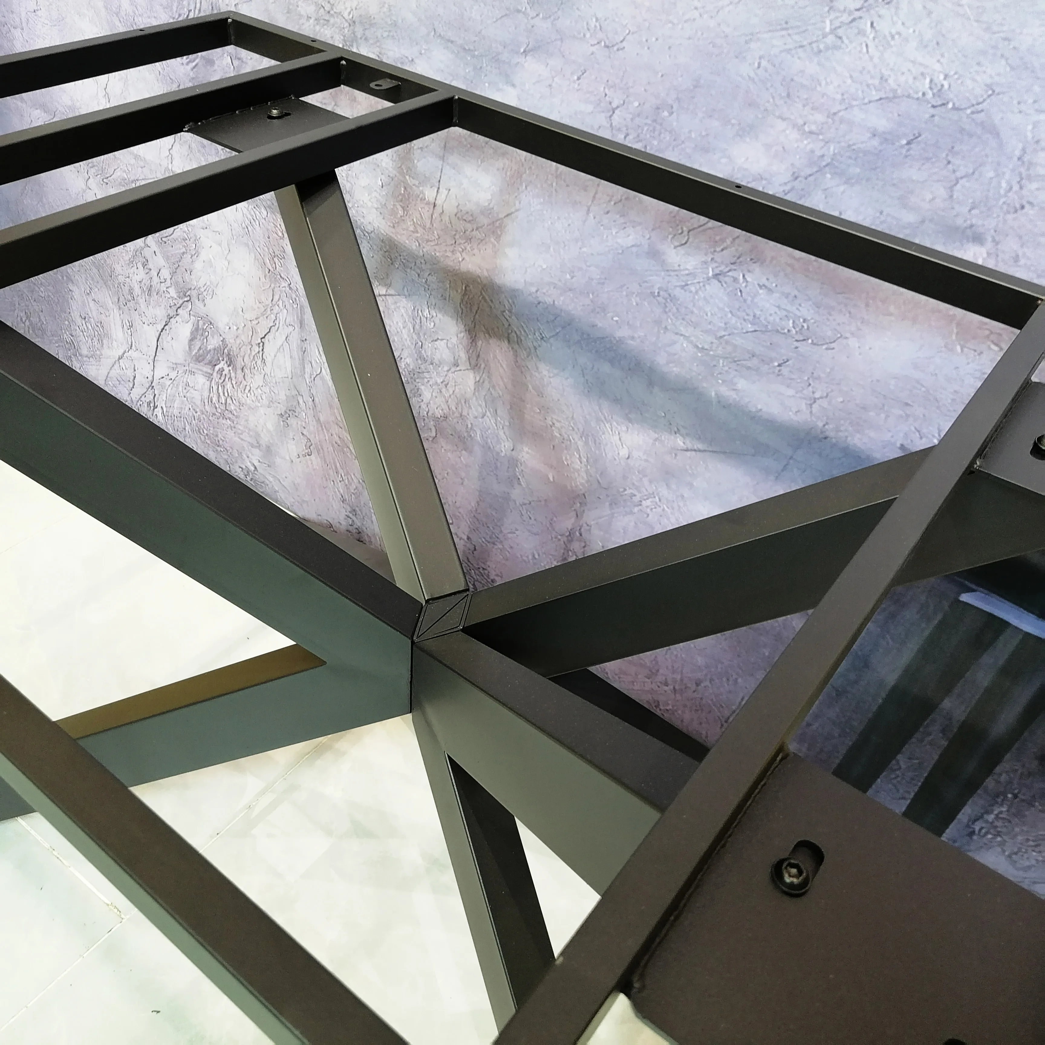 Best popular non-slip dining table base iron table base legs metal  square base for table