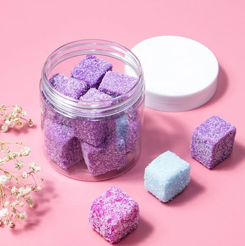 wholesale custom home made lavender natural organic private label sugar cubes facial skin whitening face body scrub