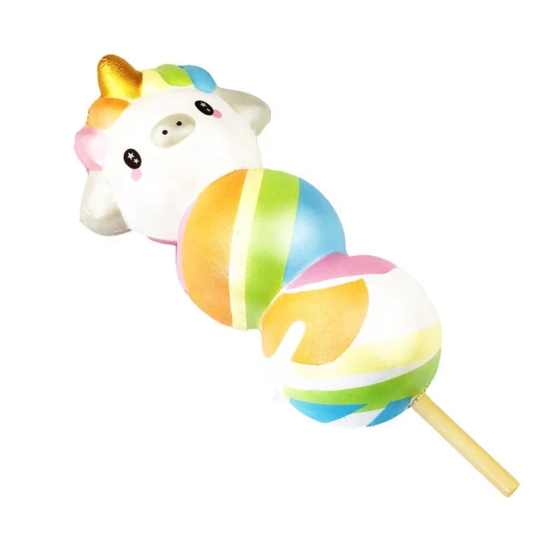 Wholesale Punimaru PU foam cute soft scented dangos rainbow jumbo gold unicorn squishy stress toys .