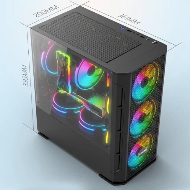 Gaming caso kastje SOEYI OEM computer case table gaming case tempered glass computer pc case