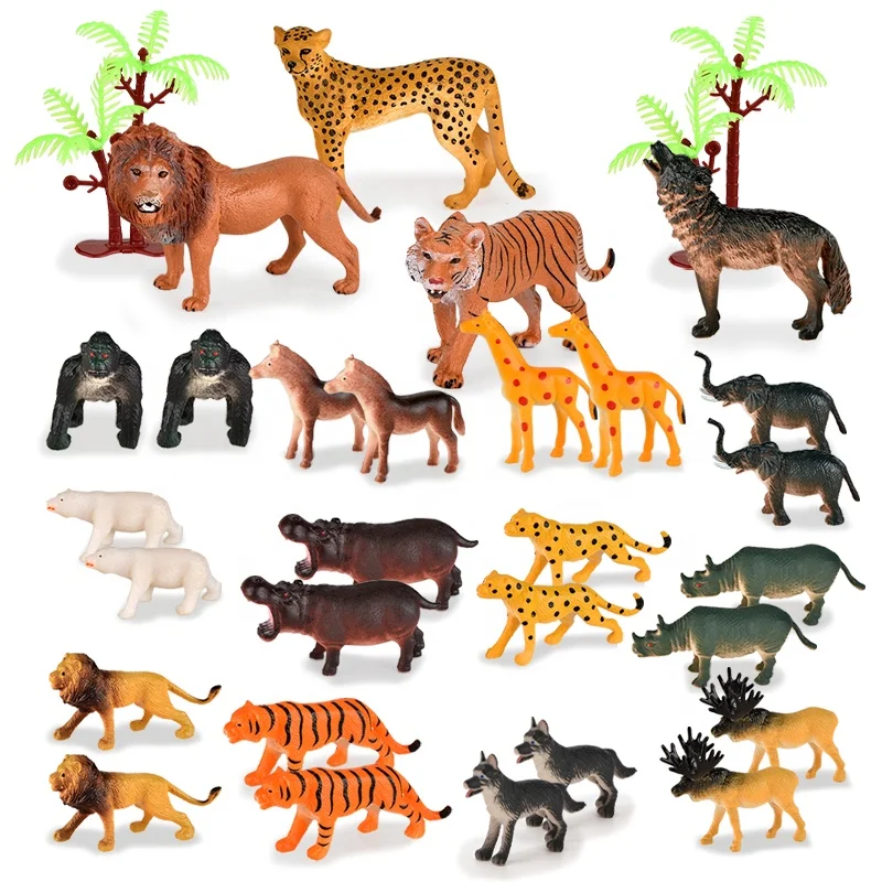 
Animals Figure 30 Pieces Realistic Mini Jungle Animals Educational Model Toys Play Set For Children 