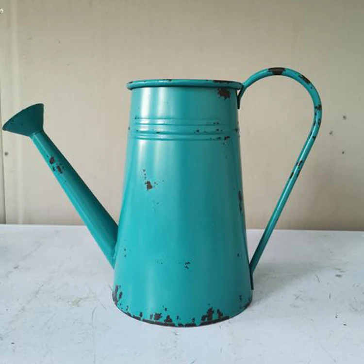 Garden Supplies Solid Royal Blue Vintage Iron Water Can Metal Watering Cans Wholesale for Plant