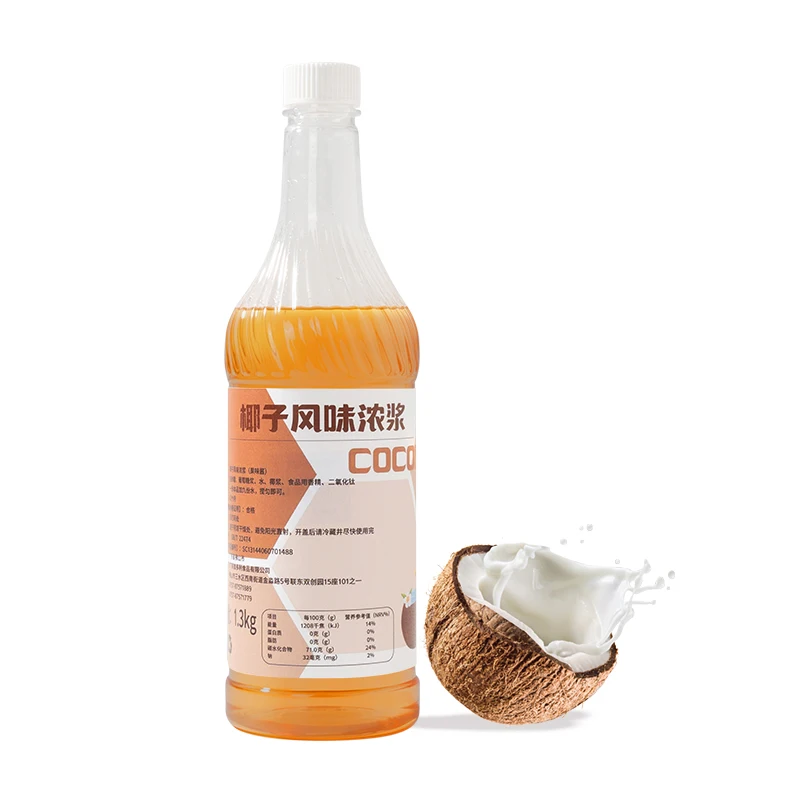 HALAL Wholesale Liquid Fruit Flavor Concentrated Juice Coconut Flavored Syrup Milk Tea Ingredients