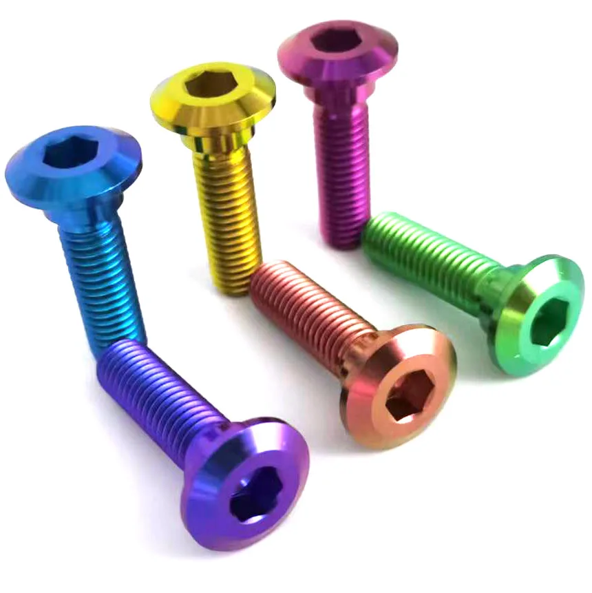 TITST  Motorcycle Windshield Bolts Titanium Windscreen Screws  Disc Button Torx Head Ti Bolts M8x20mm