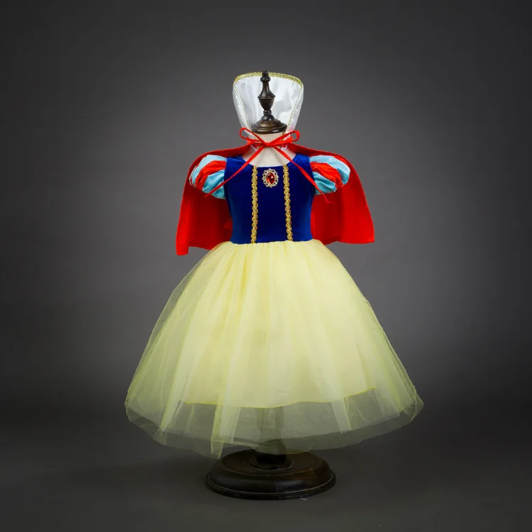 Q74  Children Halloween Costume Dress Little Girls Boutique Summer Party Baby Princess Dress With Cape