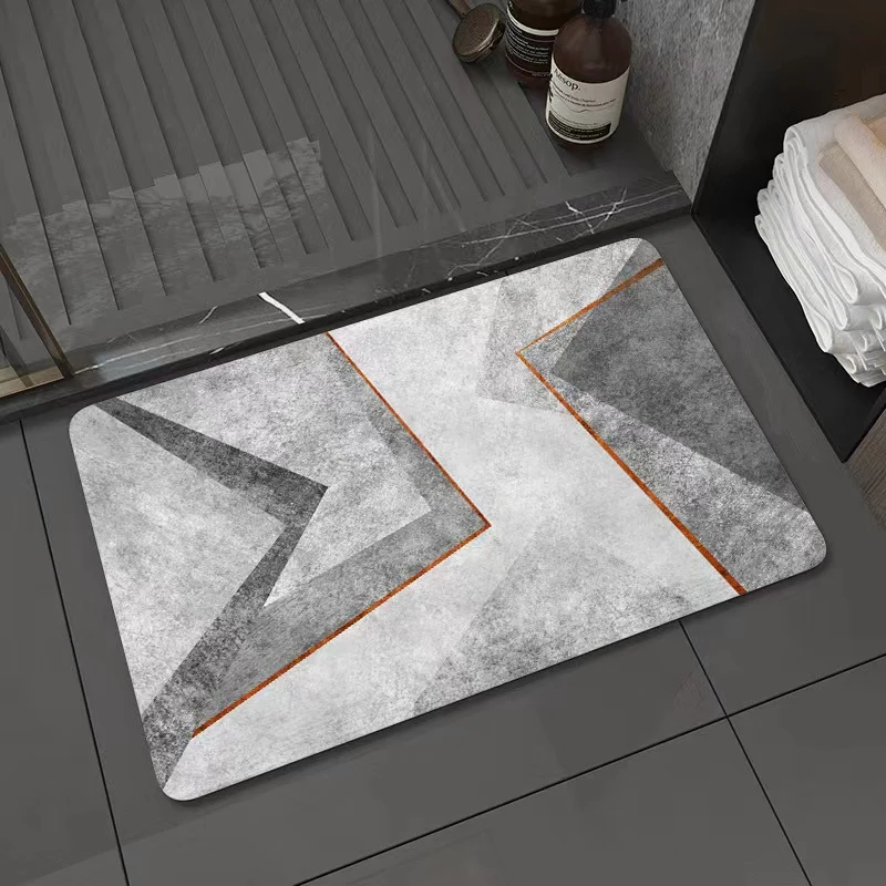 Eco-friendly Bath Mat Super  Water Absorbing Anti-slip  Bathroom Rug rubber door mat