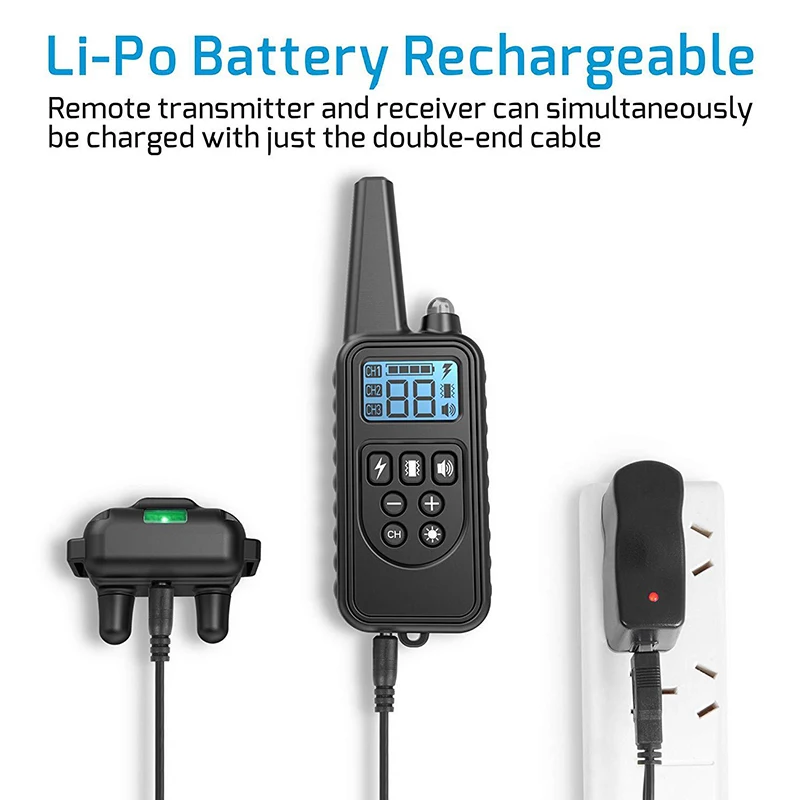 Fantastic Quality Rechargeable Dog Training Collar Dog Anti Bark Control Optional Mode Waterproof Remote with LCD Display