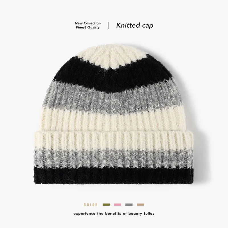 2024 Beanie Hats for Women  Winter Knitted Hat Beanie Bonnet Female Cap Warm Skull Caps
