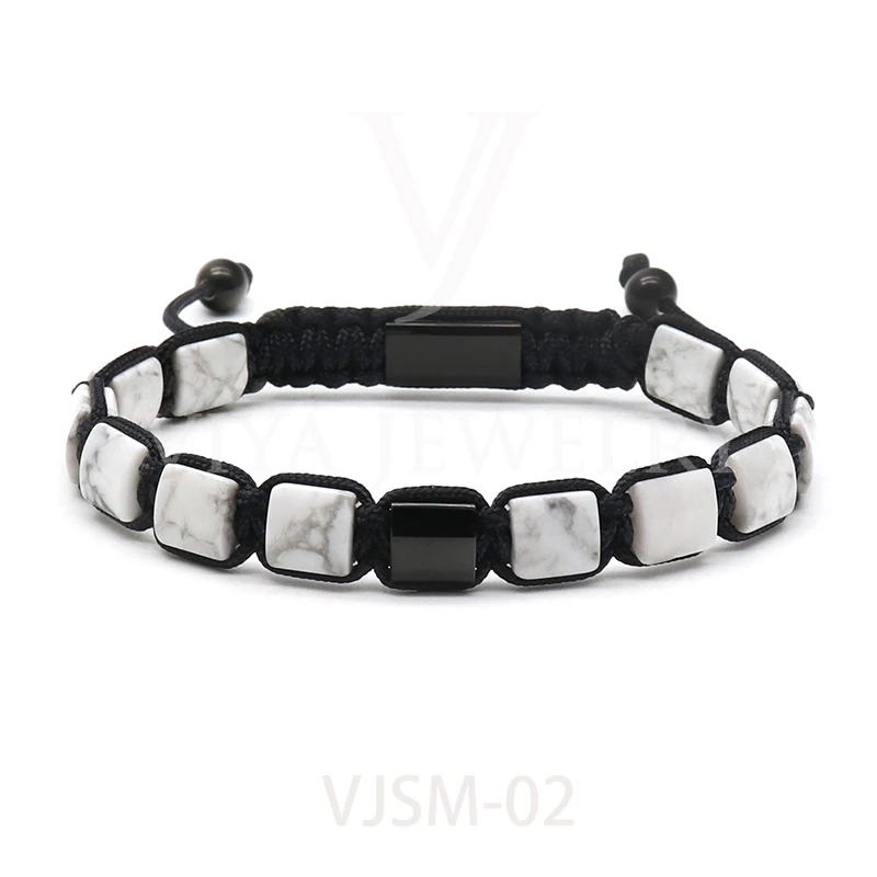 Мужской браслет с бисером Howlite, белый браслет с натуральными драгоценными камнями, 8 мм