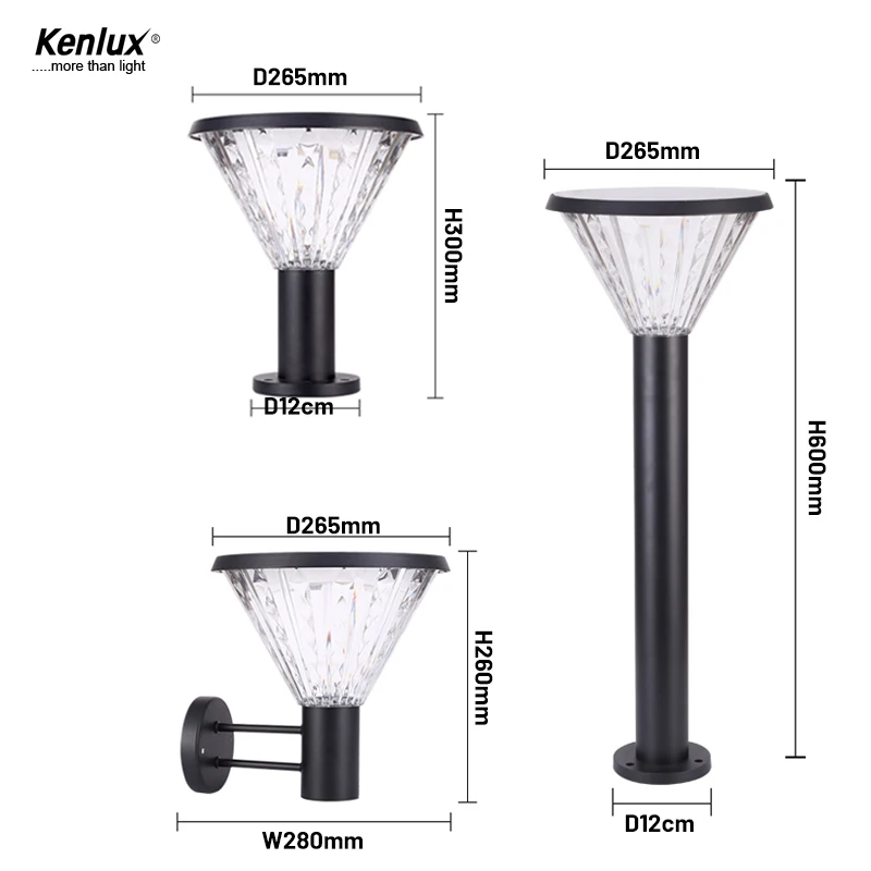  Wholesale Aluminum Outdoor Solar Post Light Waterproof Garden lights Courtyard Pillar