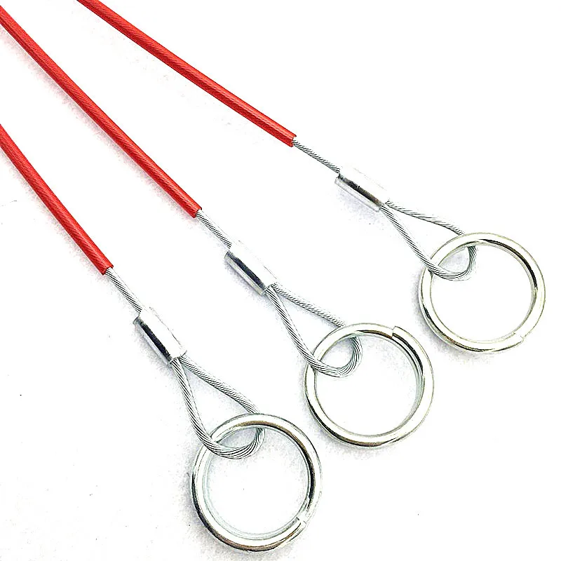 Customized green plastic coated red wire rope