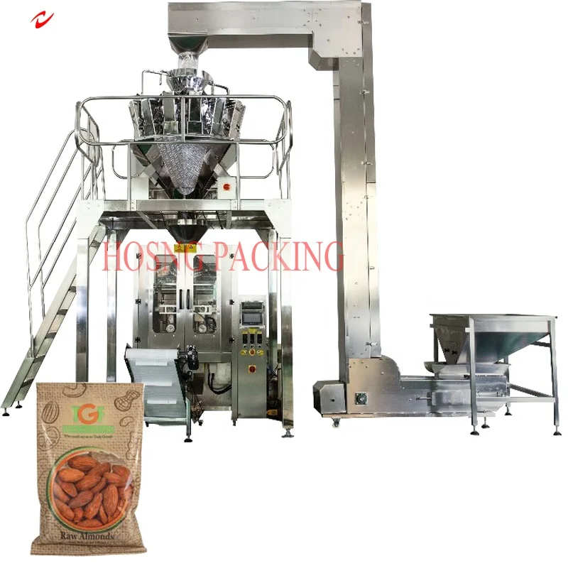 High quality cereals oat soy beans mung beans red beans date coding nitrogen vertical  filling wrapping machine