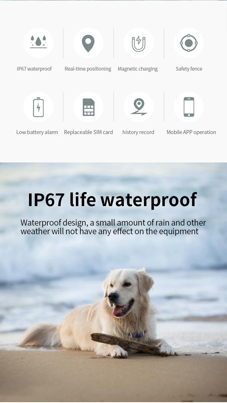 pet technology smart GPS waterproof locator mini wireless collar tracker with APP