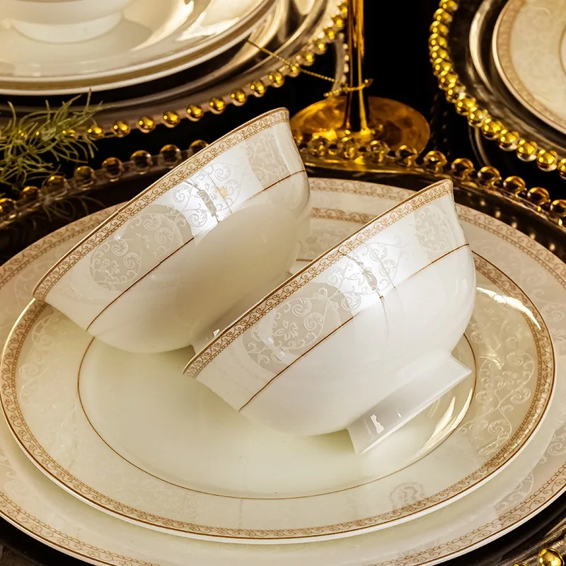 Christmas CeramicTableware 20 Piece Set Equipped  Fashion Xiaozi Series 4 Dining Simple Bone China Tableware Set