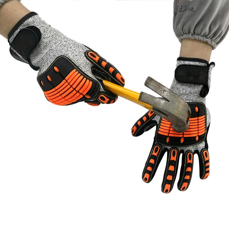 Anti Vibration Cut Level 5 Oilfield TPR Offshore Installations Protection Gloves Extreme Impact Resistant Oilers Work Gloves