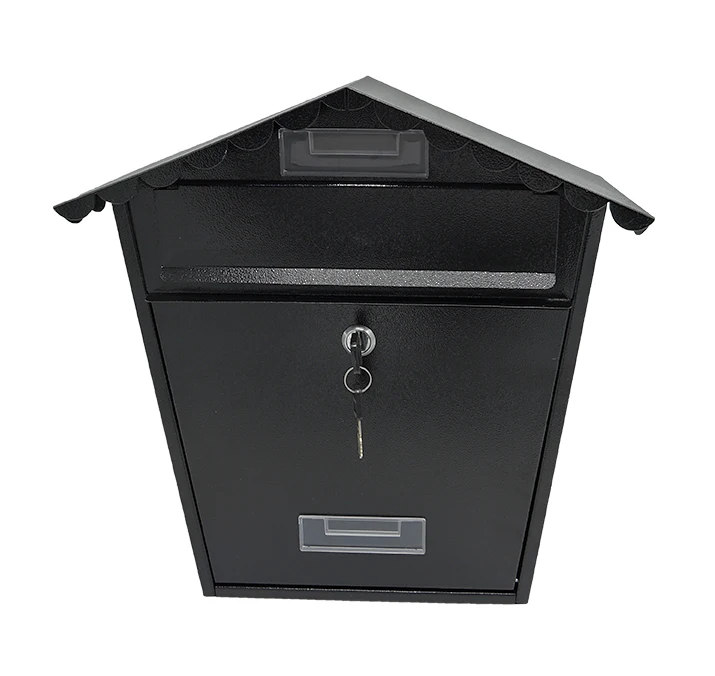 Retro Design High Quality Home Galvanized Mailbox Wall Mounted Mailbox with a Pointed Roof Mail Box Outdoor