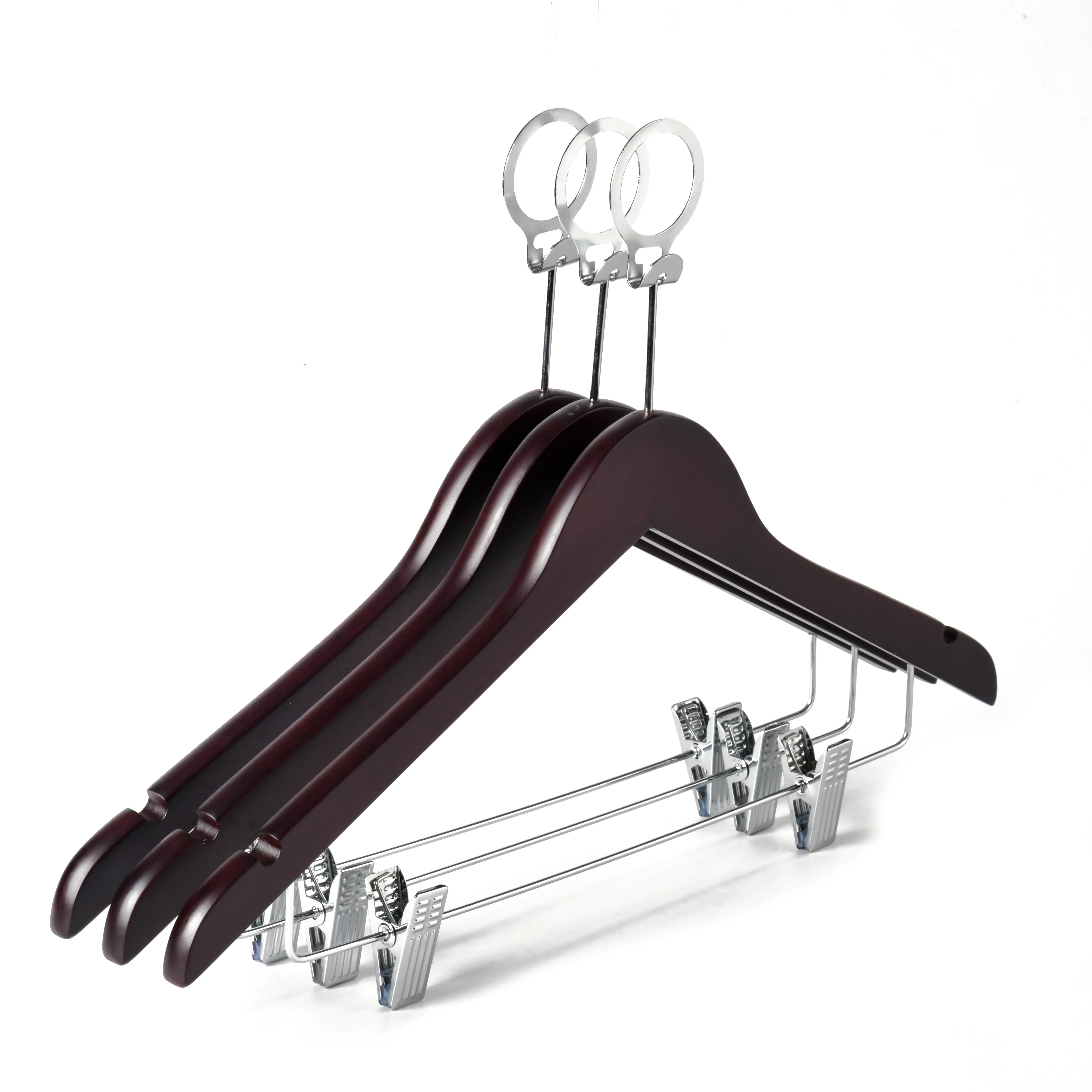 High quality wooden coat suit  hangers clothes for hotel anti theft