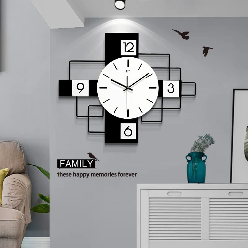 Light luxury decorative silent clock creative hanging watch wall arts wall clock for home living room