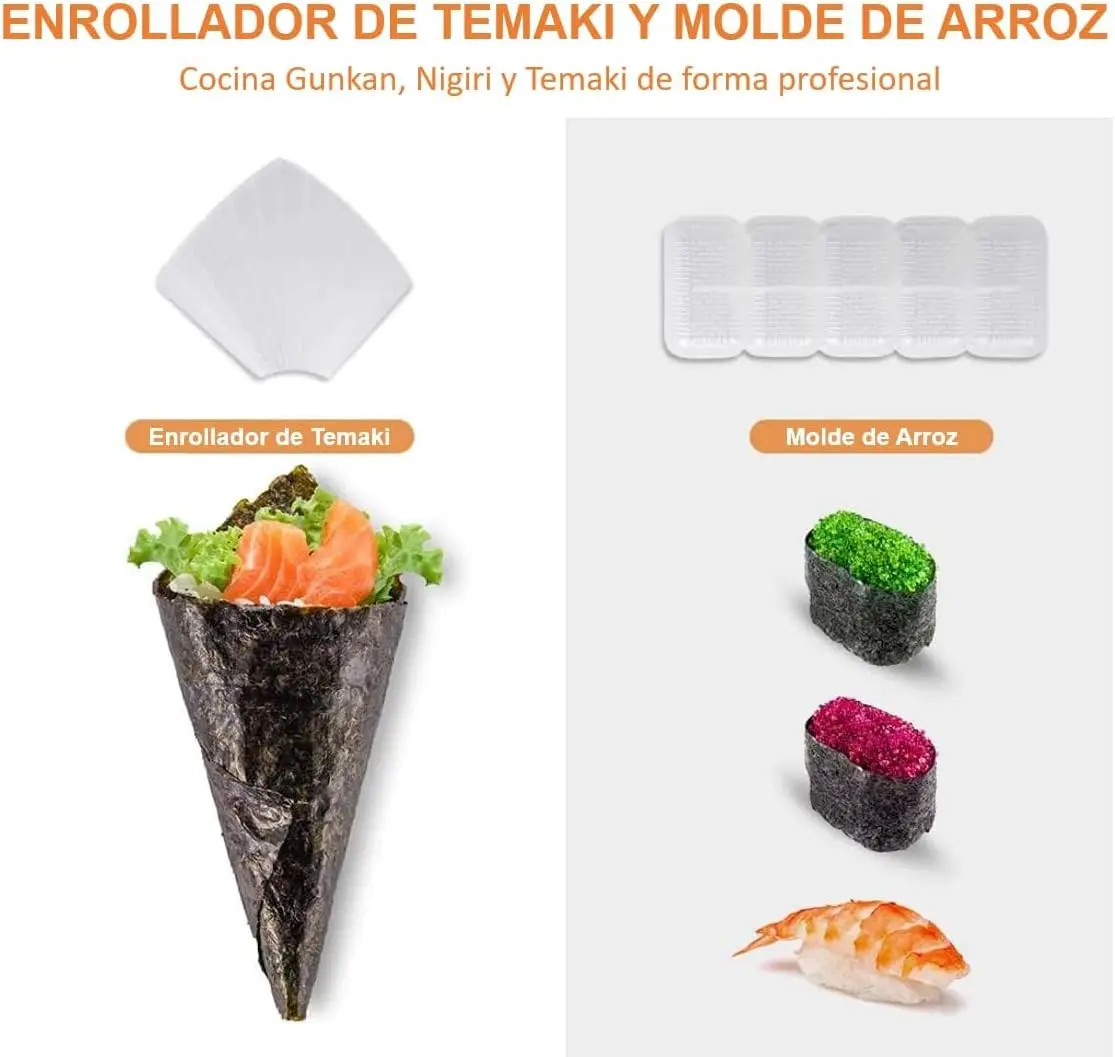 Sushi Kit Deluxe Vajillas  Arrocera Japonesa Alga Nori Sushi Vinagre de Vajilla Japonesa Utensilios