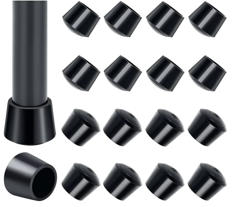 Chair Leg Tips Caps Non-Slip Rubber Leg Tips 3/4 inches Inner Diameter Chair Leg Floor Protectors Round Black