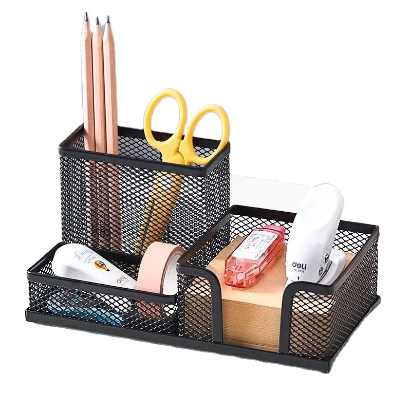 Metal Pen Container Simple Multifunctional Creative Fashion Desktop Decoration Large Capacity Office Supplies Storage Box