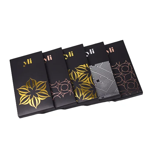 Eco-friendly wholesale custom empty gift boxes for chocolates bar packaging boxes paper chocolate with gold foil