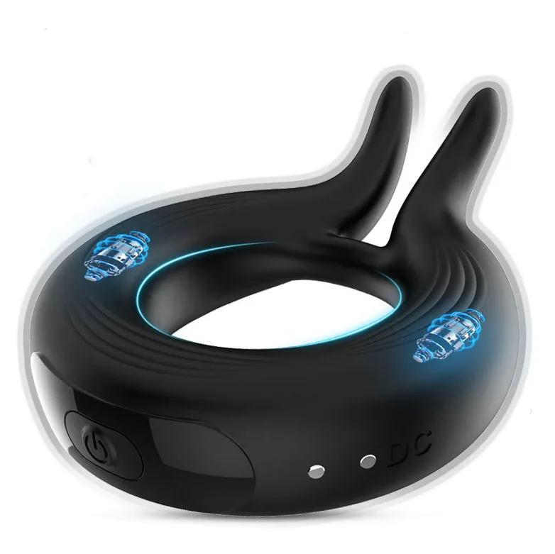 Male waterproof rabbit ear lock Penis Cage cock ring 10 speed Delay Vibrating Cock Ring adult sex toys for me