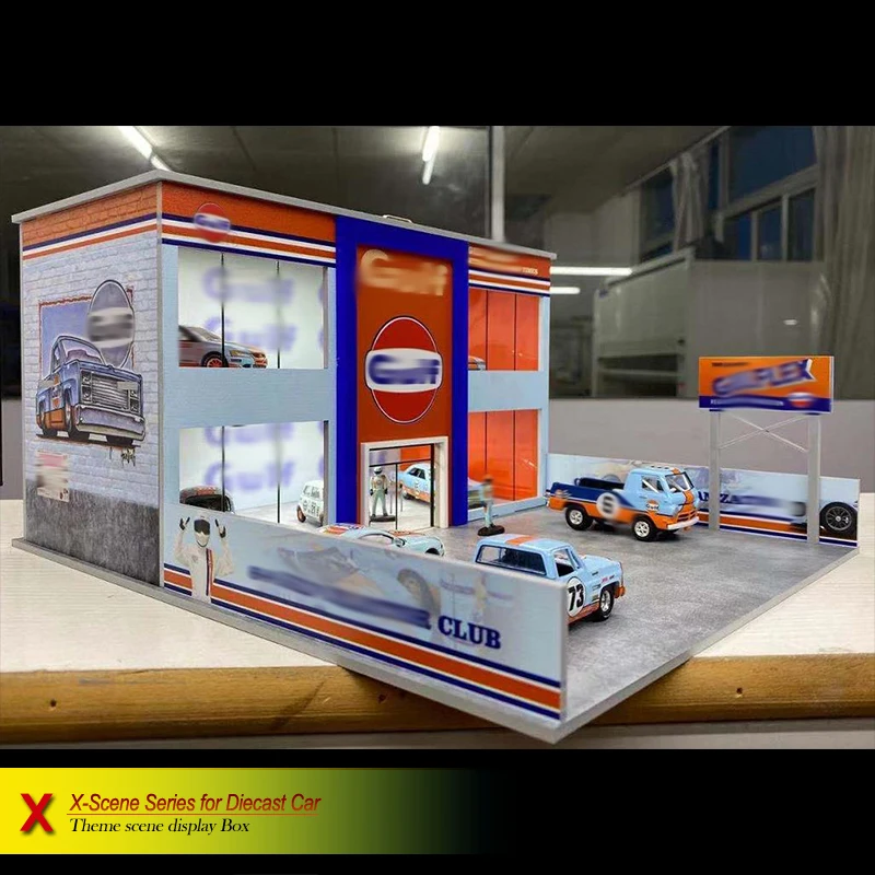 1:18 3 Parking Garage Alloy Car Model Acrylic Display Box Of Underground Parking Garage Simulation Alloy Car Model