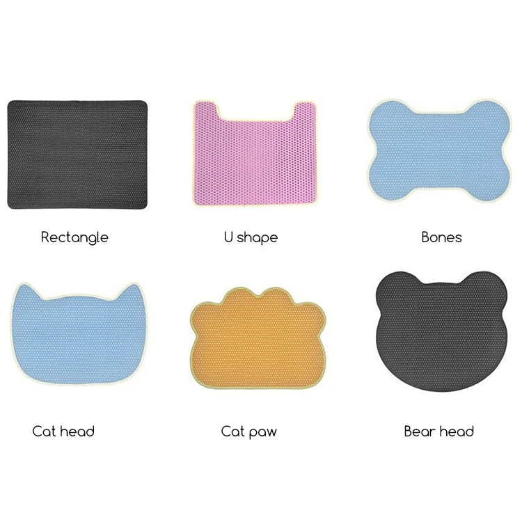 The Cat Sand Mat Cat Litter Trap Mat Honeycomb Double Layer Mat Easy to Clean Disperse Control Cat Litter Box Carpet EVA 10 Pcs