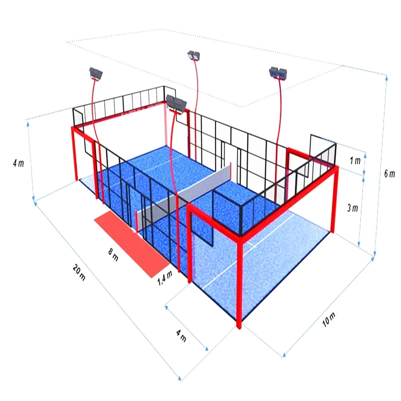 China Manufacture Custom Design Hot Sale Panoramic Canchas De Padel Tennis Court