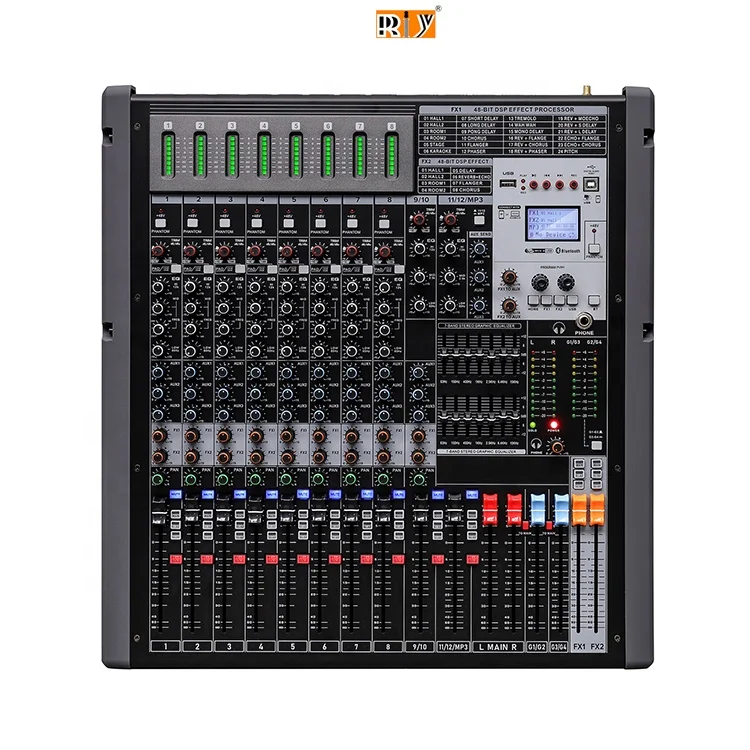 TFB series Professional Audio Sound Equipment DJ Mixing Console 12/16 channel 1000W 8ohm Audio Mixer