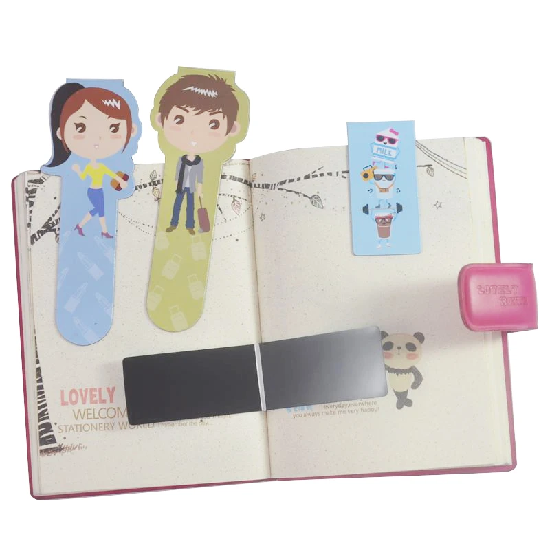 Personalized cartoon design folding magnet bookmark for family promotion gift