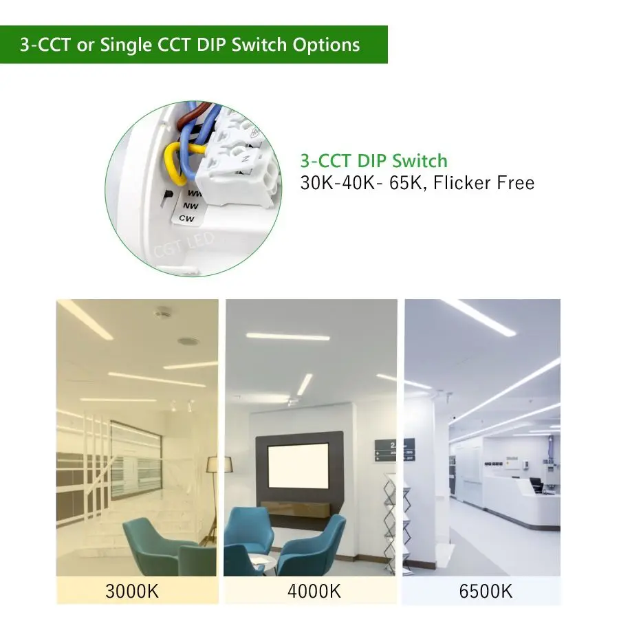 40W 4FT Surface Mounted Linkable Commercial Led Linear Light for Office Led Light