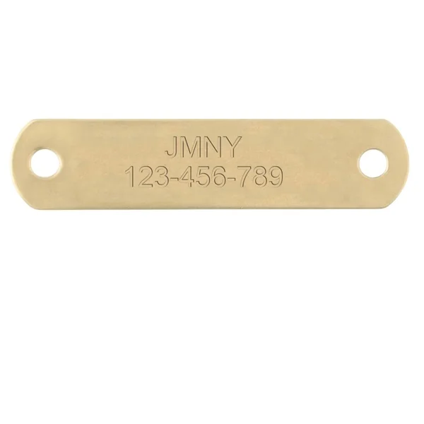 China Manufacturer Blank Brass Metal Dog Collar I.D. Name Plate with Rivets