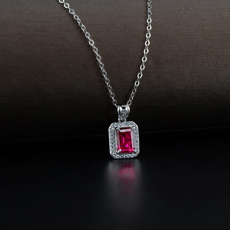 Wholesale Fashion 925 Sterling Silver Ruby Jewelry Set Women Jewelry Set Wedding Jewelry Set